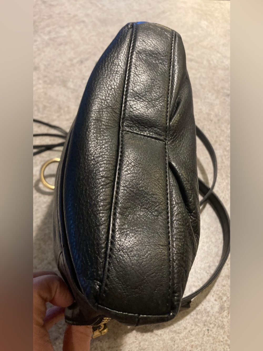 Rebecca Minkoff Black Fringe Leather Shoulder Bag Gold Detail Festival Crossbody - Picture 5 of 10